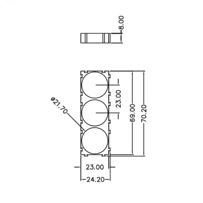 21700 3lü Pil Tutucu