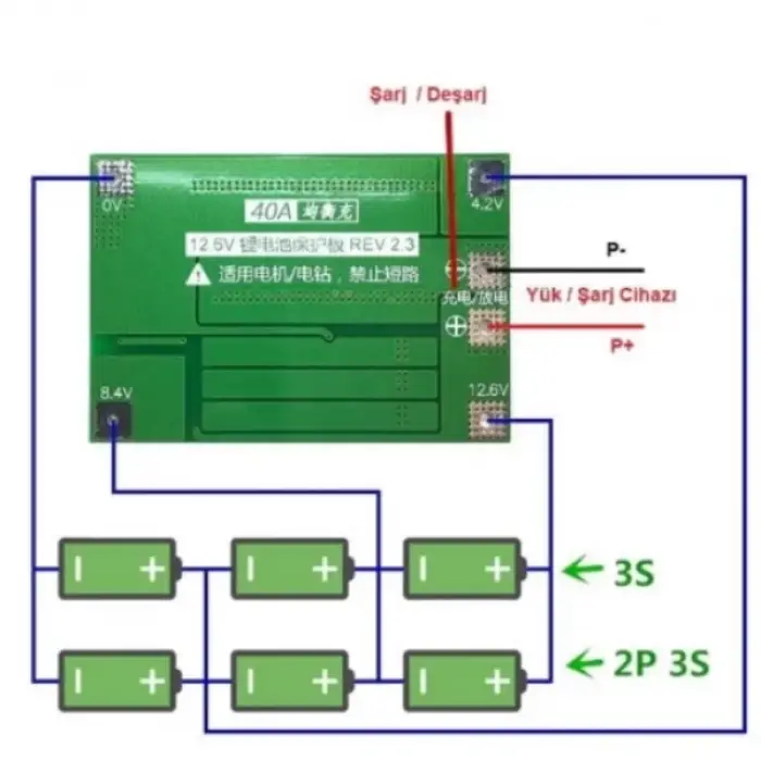 3S 40A Li-ion BMS