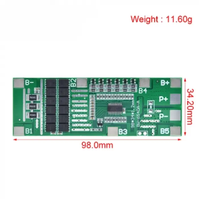 6S 40A Li-ion BMS PCB