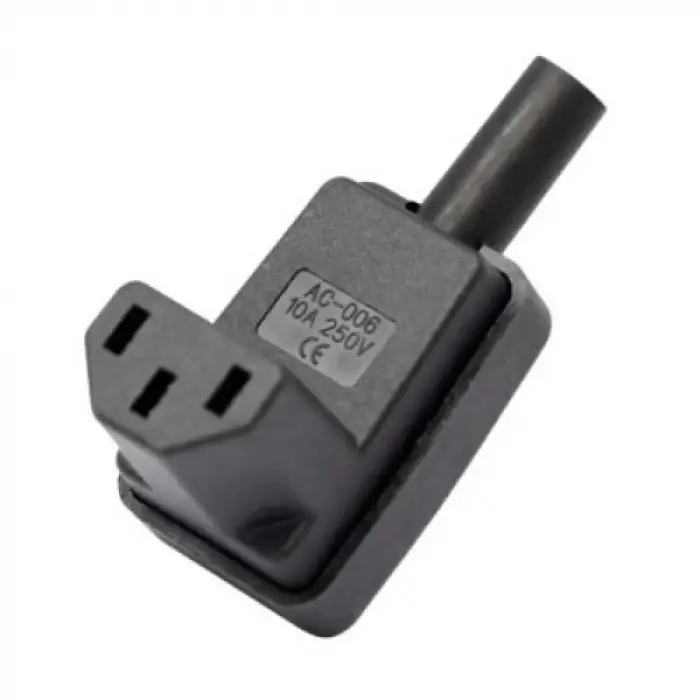 90 Derece Üçlü Dişi Power Soket Kablolanabilir Fiş
