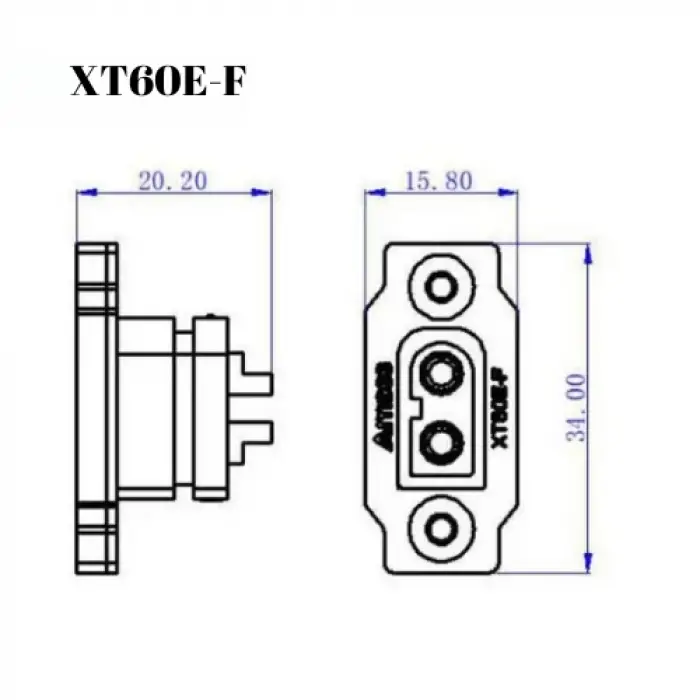Panel Tipi Dişi XT60 Soket