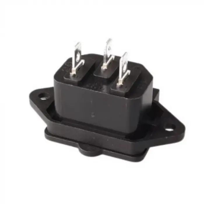 Üçlü Kulaklı Power Soketi Erkek (Kapaklı)