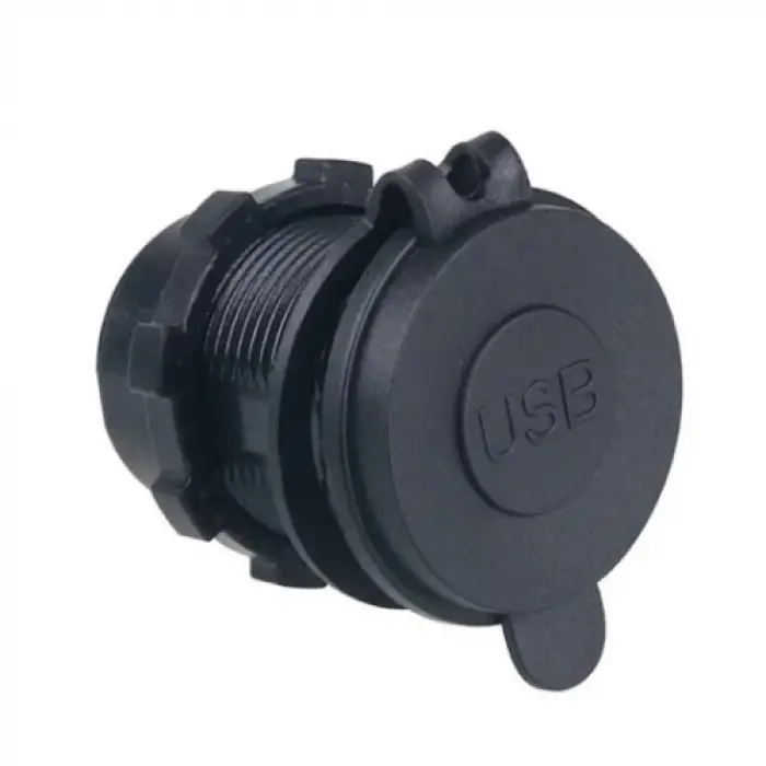 USB Şarj Portu Silikon Kapaklı 2 Çıkışlı (12-32V)