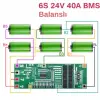 6S 40A Li-ion BMS PCB