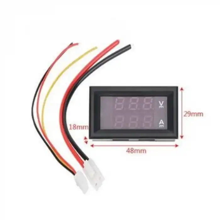 0-100V / 0-10A Dijital Voltaj-Amper Göstergesi