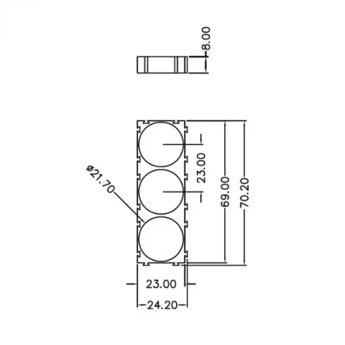 21700 3lü Pil Tutucu