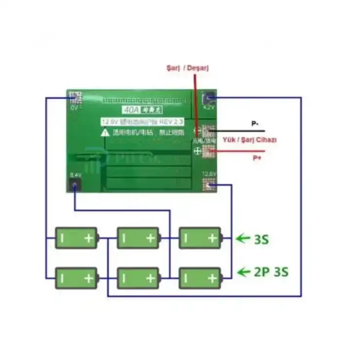 3S 40A Lityum iyon BMS Balanslı