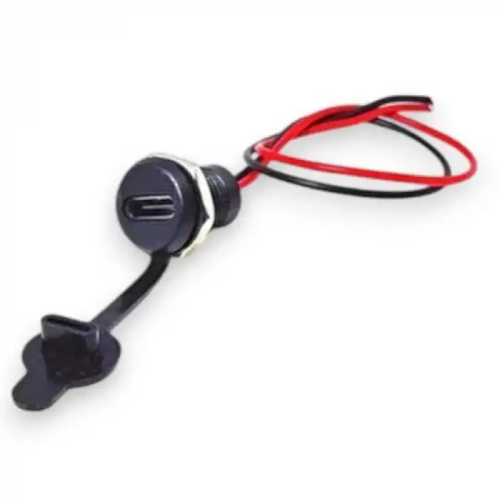 Type-C Panel Montaj Soket 2 Pin Kablolu Konnektörlü Dişi (150mm)