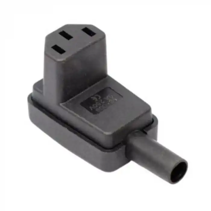 90 Derece Üçlü Dişi Power Soket Kablolanabilir Fiş