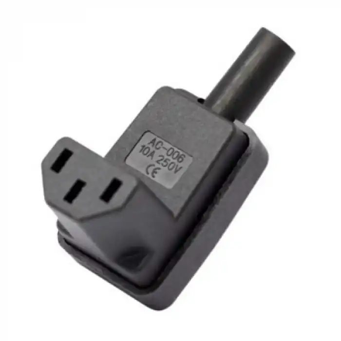 90 Derece Üçlü Dişi Power Soket Kablolanabilir Fiş