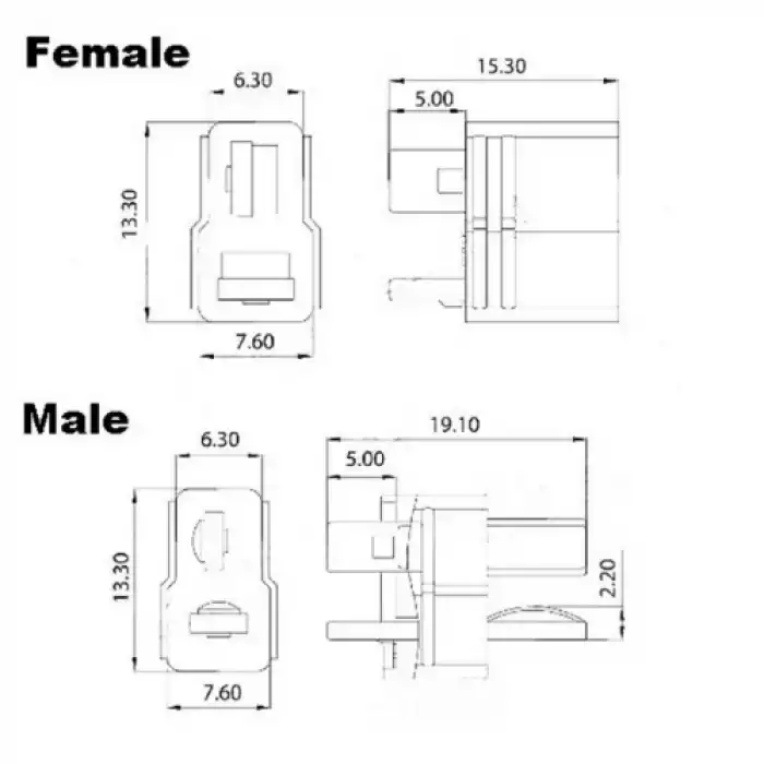 T Plug Dişi Erkek Soket Seti