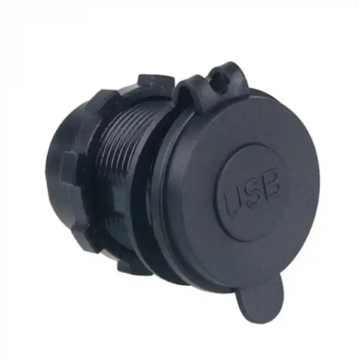 USB Şarj Portu Silikon Kapaklı 2 Çıkışlı (12-32V)
