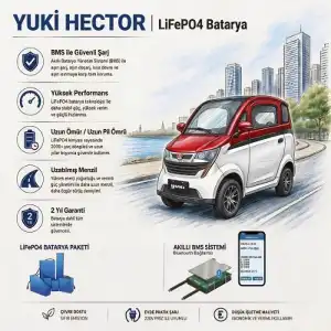 YUKİ HECTOR Uyumlu 72 Volt 72 Ah LiFePO4 Smart Batarya