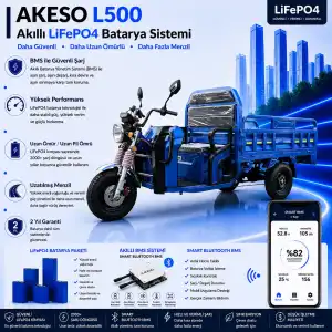 Akeso L500 Uyumlu 72 Volt 60 Ah LiFePO4 Smart Batarya