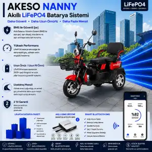 Akeso Nanny Uyumlu 60 Volt 48 Ah LiFePO4 Smart Batarya