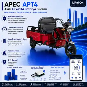 Apec APT4 Uyumlu 60 Volt 30 Ah LiFePO4 Smart Batarya