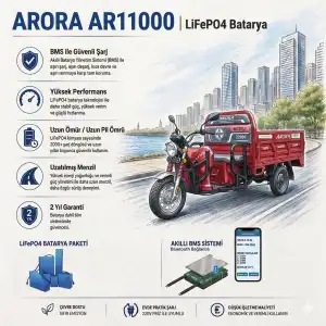 Arora AR11000 Uyumlu 72 Volt 36 Ah LiFePO4 Smart Batarya