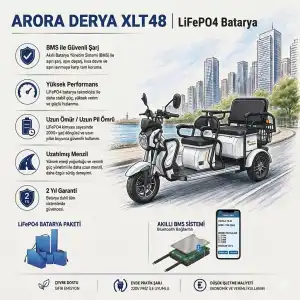 Arora Derya XLT48 Uyumlu 72 Volt 30 Ah LiFePO4 Smart Batarya