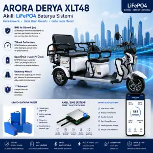 Arora Derya XLT48 Uyumlu 72 Volt 48 Ah LiFePO4 Smart Batarya