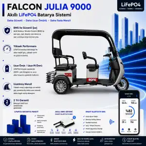 Falcon Julia 9000 Uyumlu 72 Volt 48 Ah LiFePO4 Smart Batarya