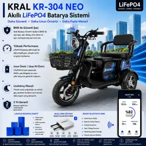 Kral KR-304 Neo Uyumlu 60 Volt 30 Ah LiFePO4 Smart Batarya