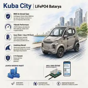Kuba City Uyumlu 72 Volt 60 Ah LiFePO4 Smart Batarya