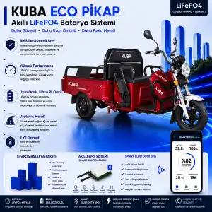 Kuba Eco Pikap 72 Volt 30 Ah LiFePO4 Smart Batarya
