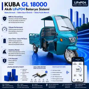 Kuba GL 18000 Uyumlu 72 Volt 60 Ah LiFePO4 Smart Batarya