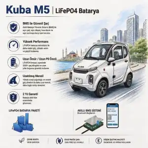 Kuba M5 Uyumlu 72 Volt 60 Ah LiFePO4 Smart Batarya