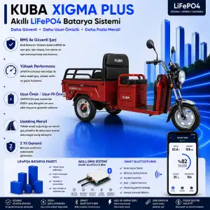 Kuba Xigma Plus 72 Volt 30 Ah LiFePO4 Smart Batarya