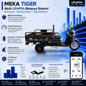 Meka Tiger Uyumlu 72 Volt 60 Ah LiFePO4 Smart Batarya