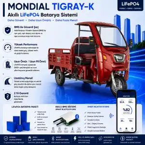 Mondial TİGRAY-K Uyumlu 72 Volt 48 Ah LiFePO4 Smart Batarya