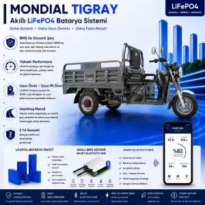 Mondial TİGRAY Uyumlu 72 Volt 30 Ah LiFePO4 Smart Batarya