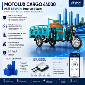Motolux CARGO 44000 Uyumlu 72 Volt 60 Ah LiFePO4 Smart Batarya
