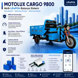 Motolux CARGO 9800 Uyumlu 72 Volt 60 Ah LiFePO4 Smart Batarya