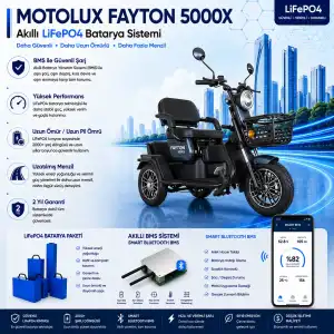 Motolux Fayton 5000X Uyumlu 60 Volt 30 Ah LiFePO4 Smart Batarya