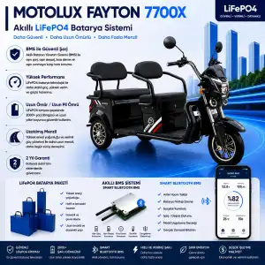 Motolux Fayton 7700X Uyumlu 60 Volt 36 Ah LiFePO4 Smart Batarya