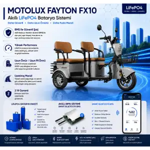 Motolux Fayton FX10 Uyumlu 60 Volt 48 Ah LiFePO4 Smart Batarya