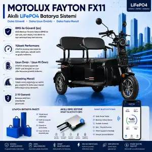 Motolux Fayton FX11 Uyumlu 60 Volt 30 Ah LiFePO4 Smart Batarya