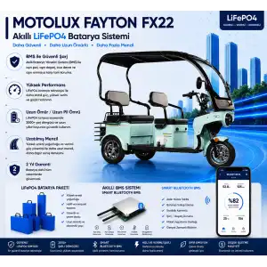 Motolux Fayton FX22 Uyumlu 60 Volt 30 Ah LiFePO4 Smart Batarya