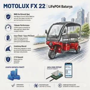 Motolux Fayton FX22 Uyumlu 60 Volt 48 Ah LiFePO4 Smart Batarya