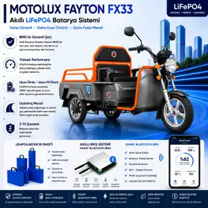 Motolux Fayton FX33 Uyumlu 60 Volt 30 Ah LiFePO4 Smart Batarya