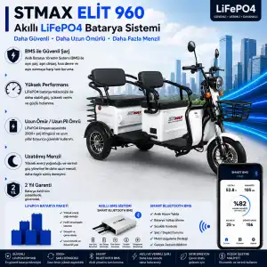 Stmax Elit 960 Uyumlu 72 Volt 48 Ah LiFePO4 Smart Batarya