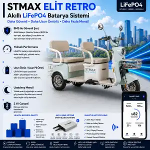 Stmax Elit Retro Uyumlu 72 Volt 30 Ah LiFePO4 Smart Batarya