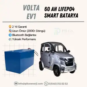 Volta EV1 Uyumlu 72 Volt 60 Ah LiFePO4 Batarya Bluetoothlu