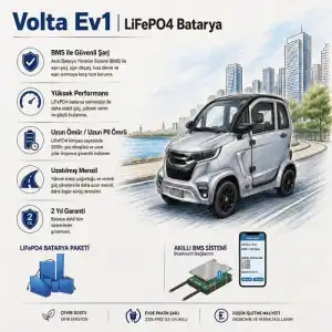 Volta EV1 Uyumlu 72 Volt 72 Ah LiFePO4 Smart Batarya