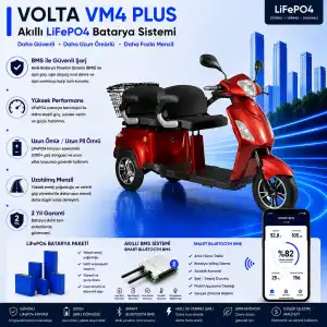 Volta VM4 Plus Uyumlu 60 Volt 30 Ah LiFePO4 Smart Batarya