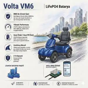 Volta VM6 Uyumlu 60 Volt 30 Ah LiFePO4 Smart Batarya