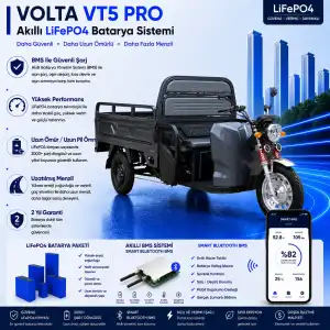 Volta VT5 Pro Uyumlu 72 Volt 60 Ah LiFePO4 Smart Batarya