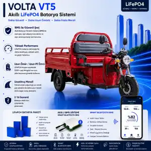 Volta VT5 Uyumlu 72 Volt 60 Ah LiFePO4 Smart Batarya